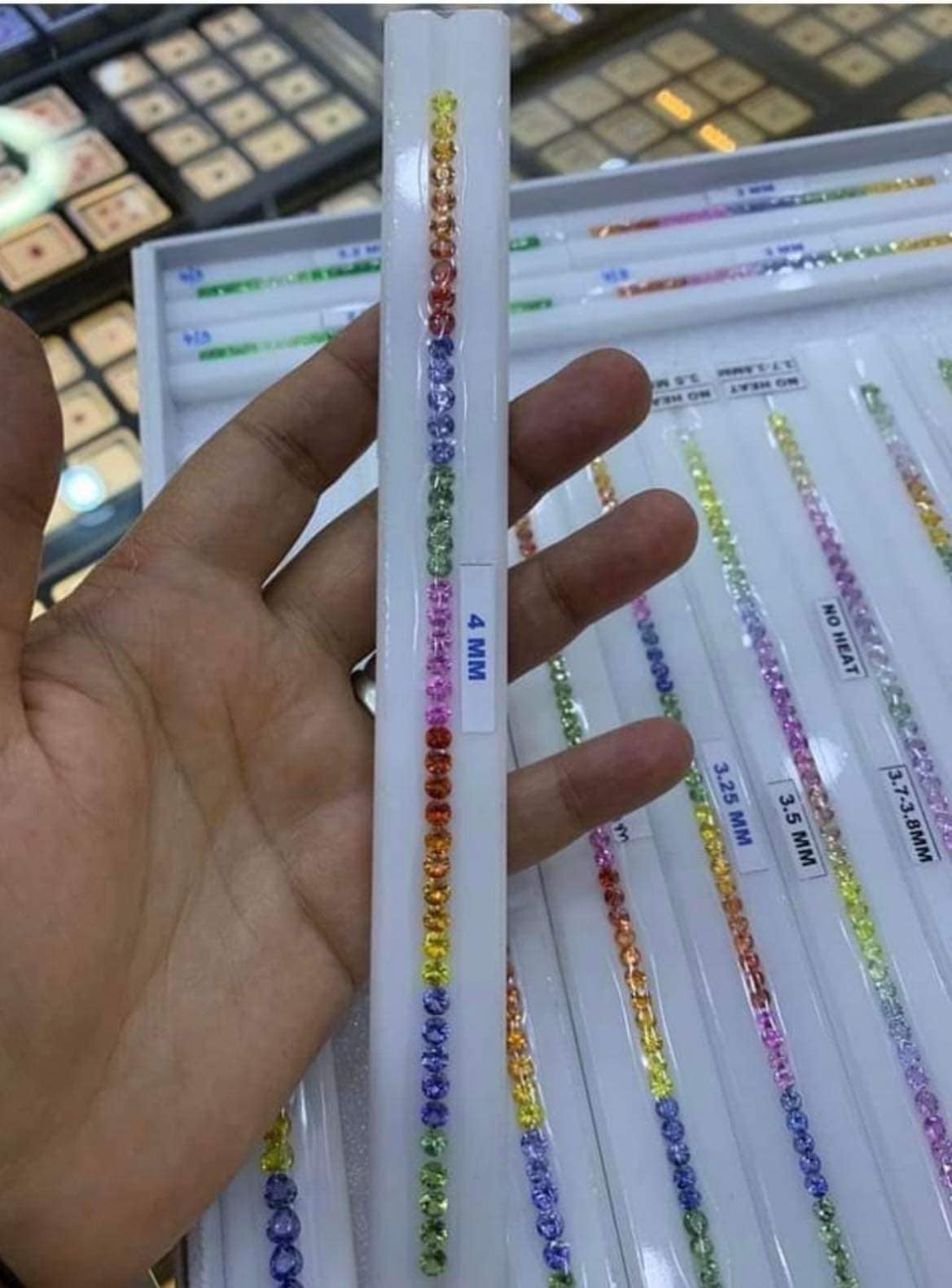 4mm Round Brilliant Rainbow Sapphires Line