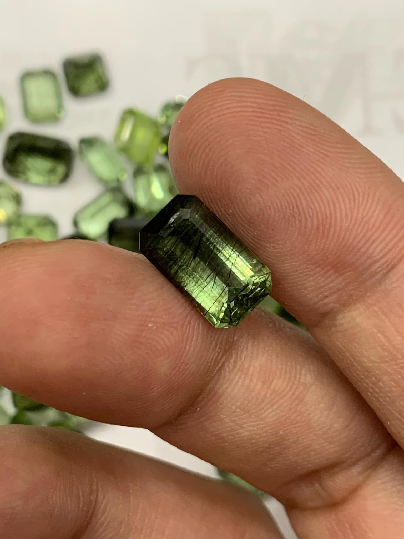 Grab rutile included peridots for jewelry designs