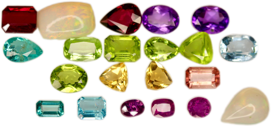 37 carats Mixed Loose Stones Kashmir Sapphires Aqua Peridots Apatite Opals Garnets Citrine Tourmaline Amethyst