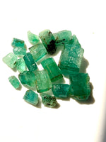 Raw emeralds gems for cutting