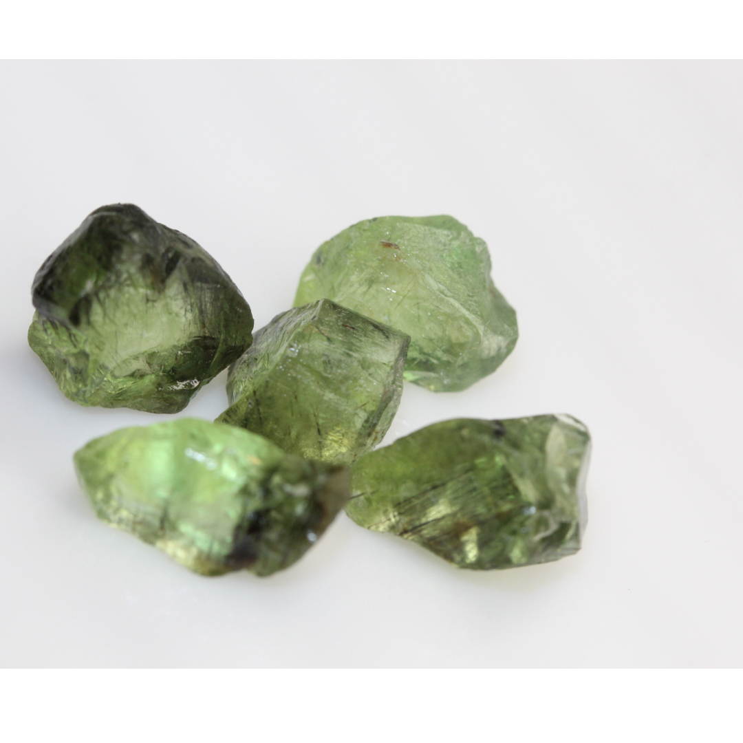 Buy facet rough peridots with unique inclusions