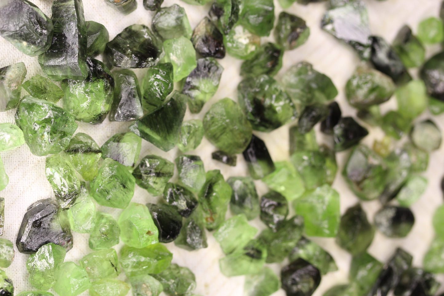 100 grams / 500 carats Natural Raw Peridots with Ludwigite Inclusions
