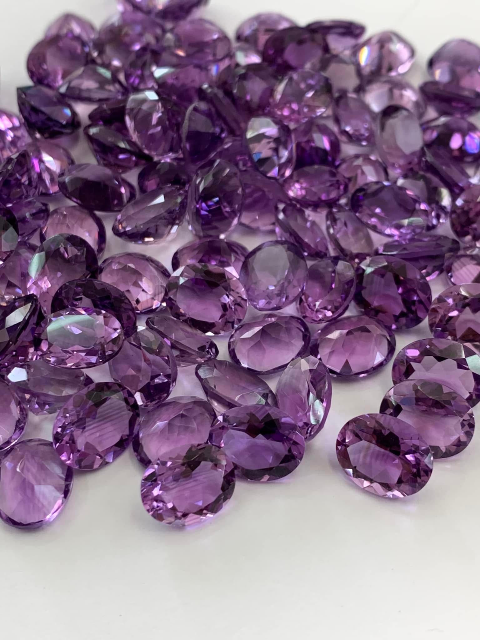 250ct Mixed Shape Amethyst Stones - Semi Precious Loose Gemstones