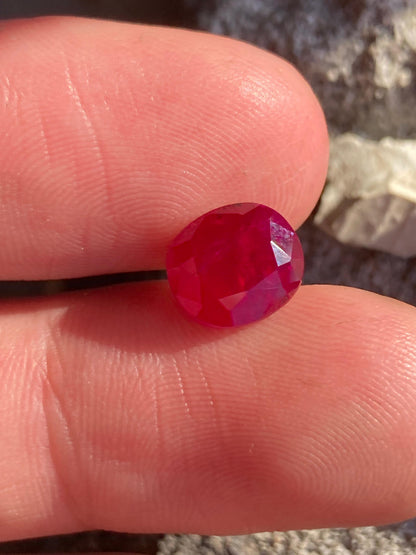 3.65 carats Natural Kashmir Red Ruby - Octagonal Shape