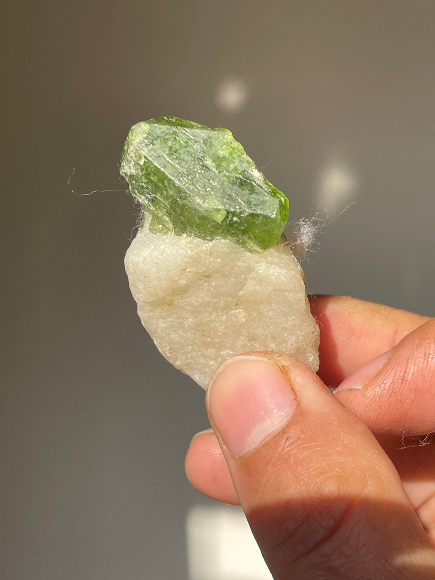 25.5 Grams Chorme Diopside on Calcite