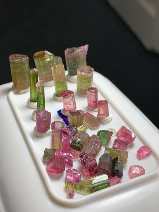 110 carats Green Pink Tourmaline Raw Crystals