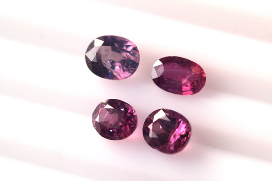 4 Pieces Oval Octagonal Natural Kashmir pink Sapphires