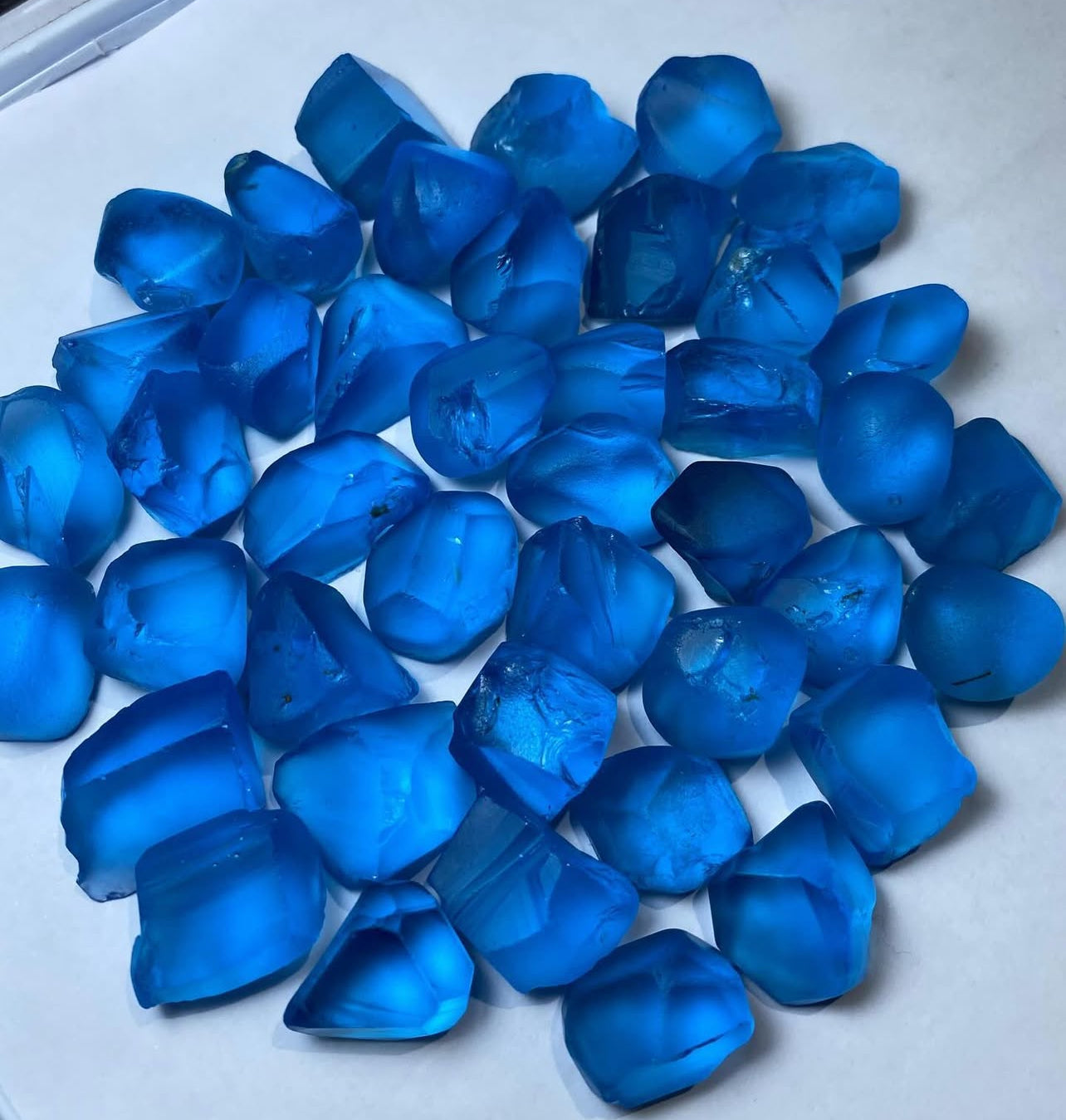 300 grams Electric Swiss Blue Raw Topaz Parcel