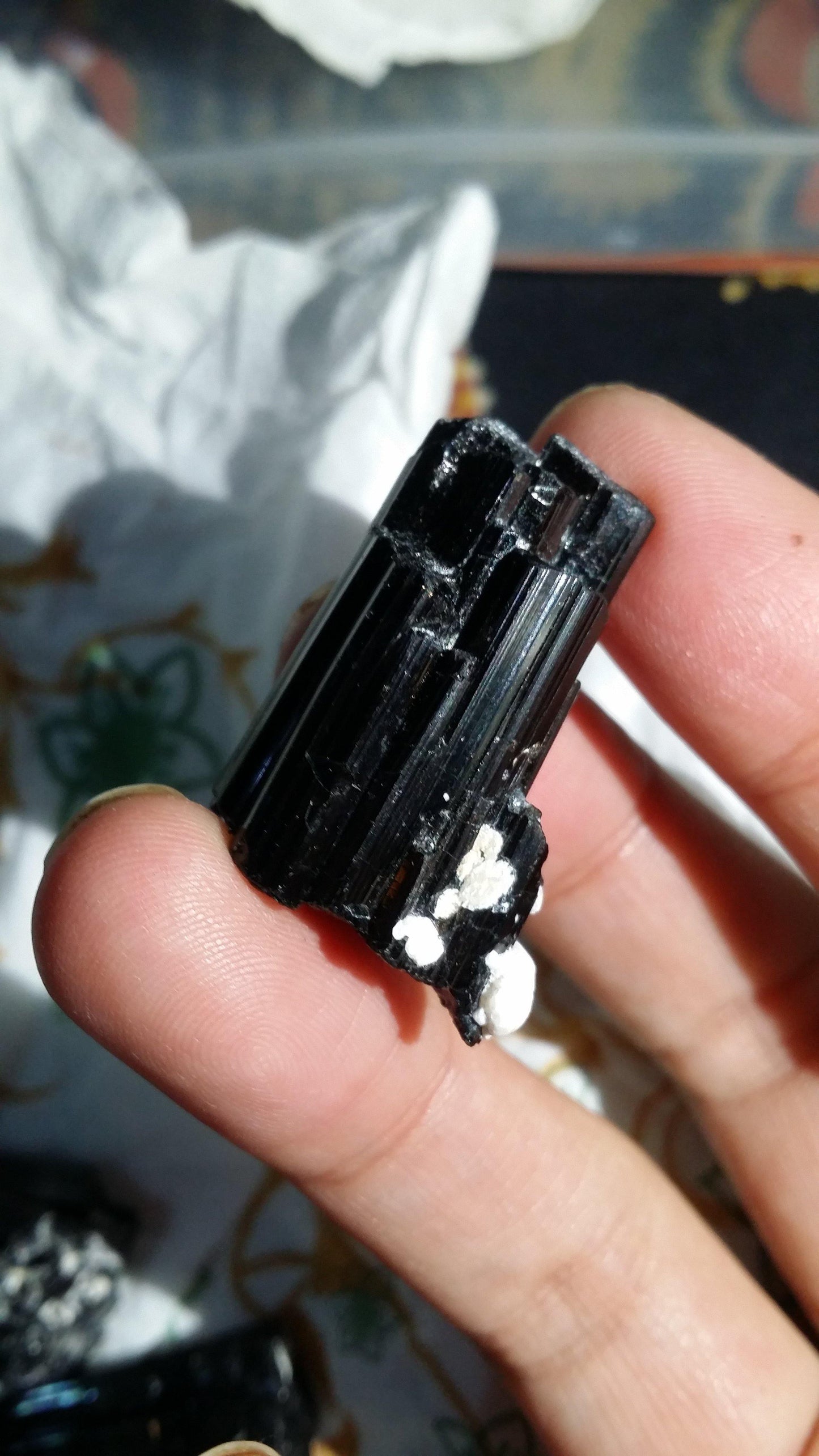 Natural black tourmaline gemstones available