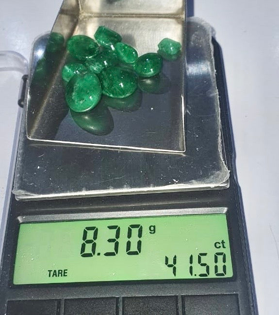 41 carats Rich Green Emerald Cabochons