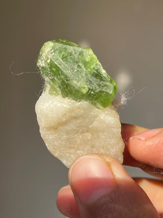 25.5 Grams Chorme Diopside on Calcite