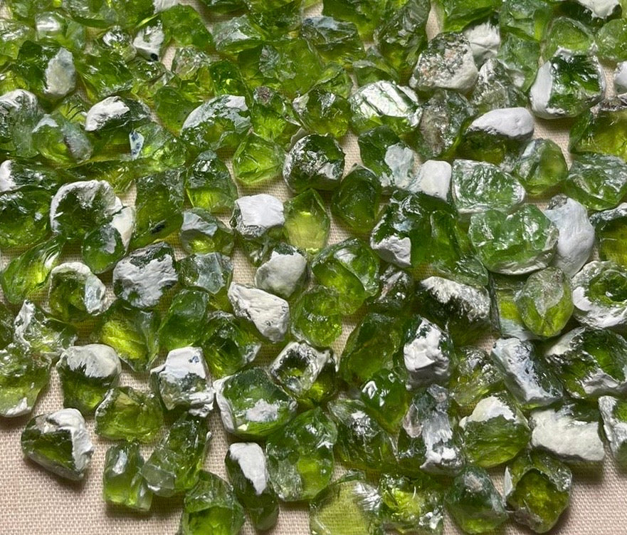 500 Carats Facet Rough Green Peridots Bulk Deal