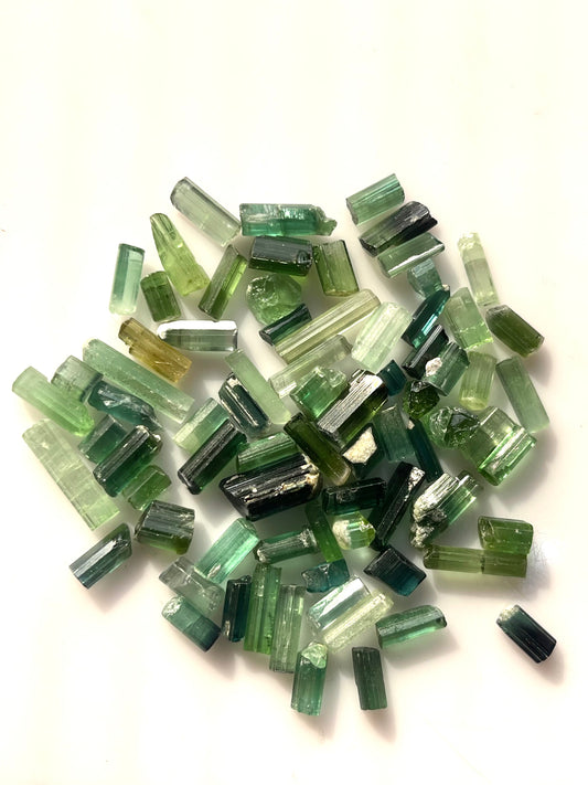 80 carats Green Blue rough tourmaline crystals