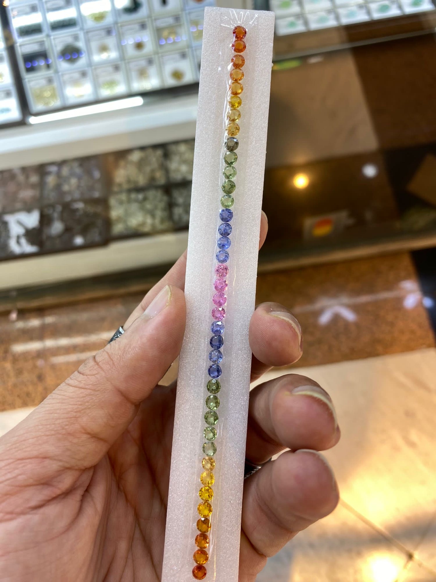 4 to 4.3mm Round Rainbow Sapphires Calibrated Stones | Loose Fancy Sapphires