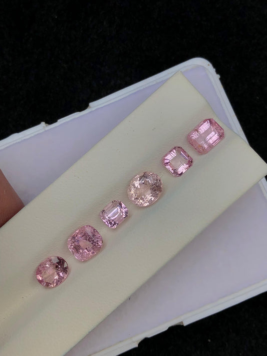 7.9 Carats Rare Pink Topaz Loose Gems - Cushion Cut, Emerald Cut, Oval