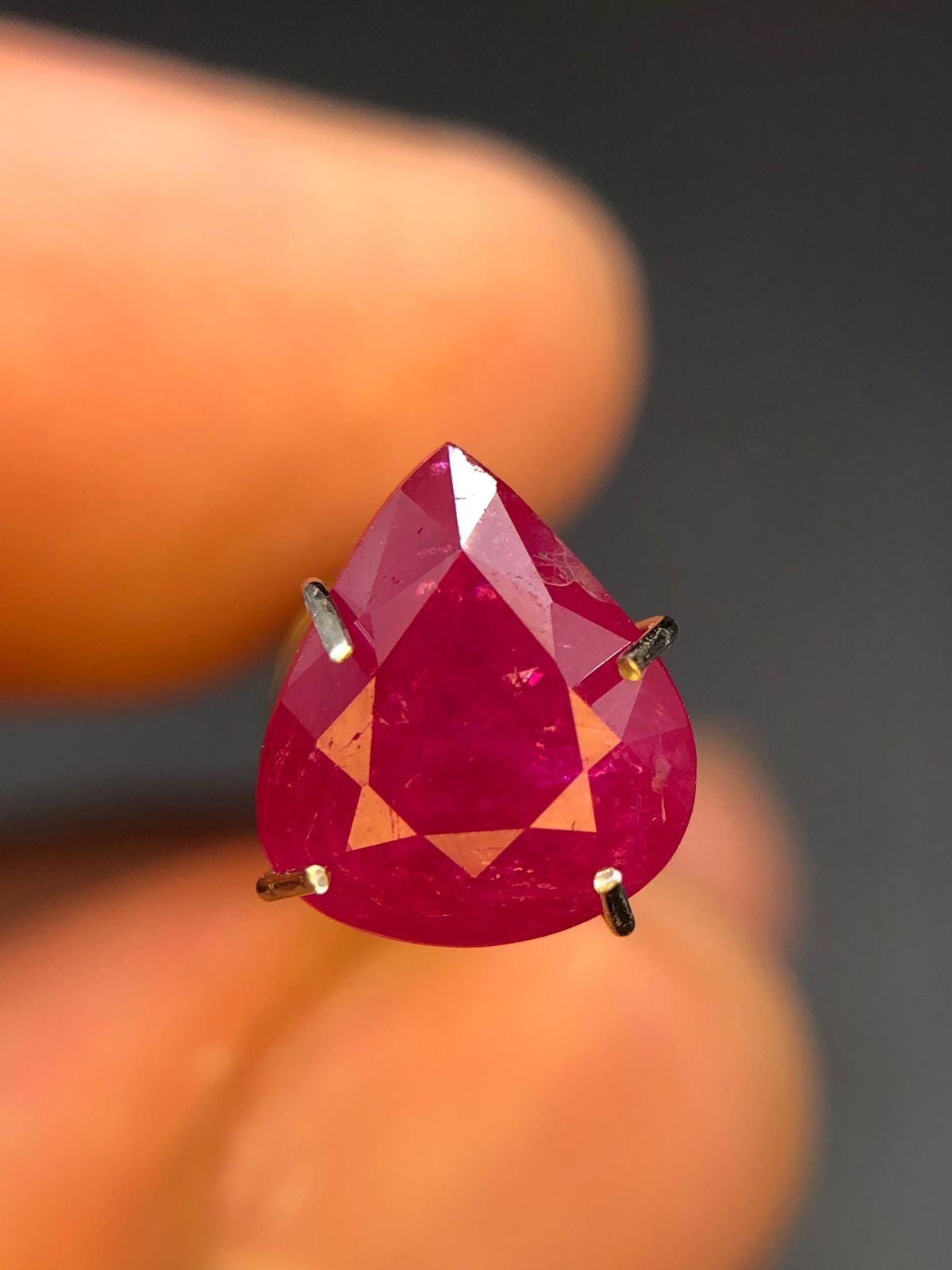 2.59 carats Pear Shape Myanmar Reddish Pink Ruby