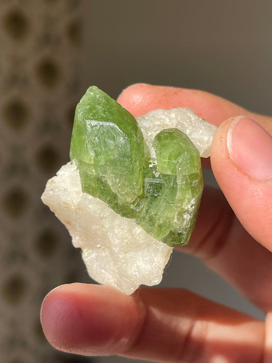 31.9 Grams Chorme Diopside on Calcite