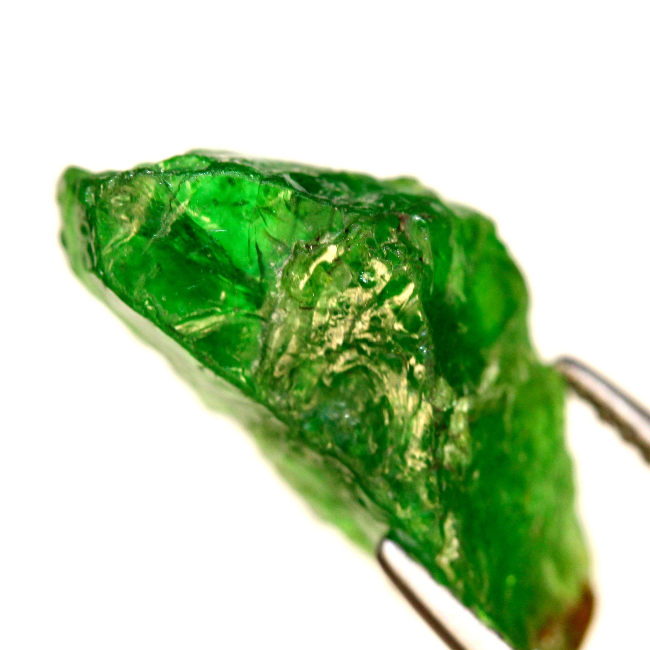 Tsavorite 7.6 carats Raw Tsavorite Green Garnet Crystal for Faceting / Cutting ...