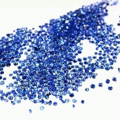 1 to 2 mm Round Brilliant Diamond Cut Blue Sapphires