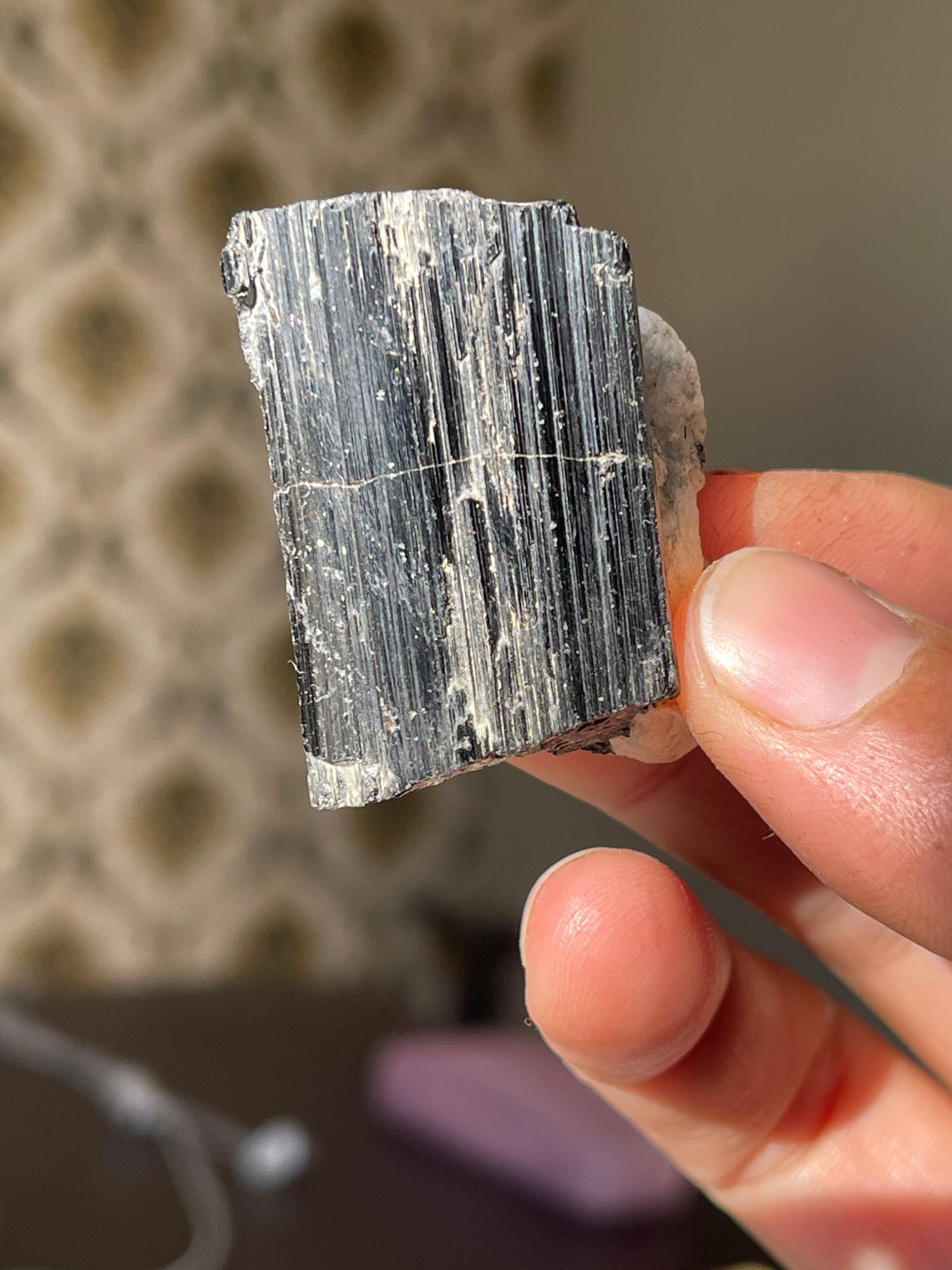 34.5 Grams Black Tourmaline on Feldspar