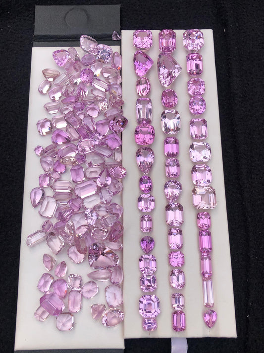 Natural Pink Kunzite Faceted Stones deal