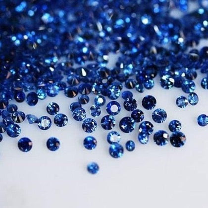 1 to 2 mm Round Brilliant Diamond Cut Blue Sapphires