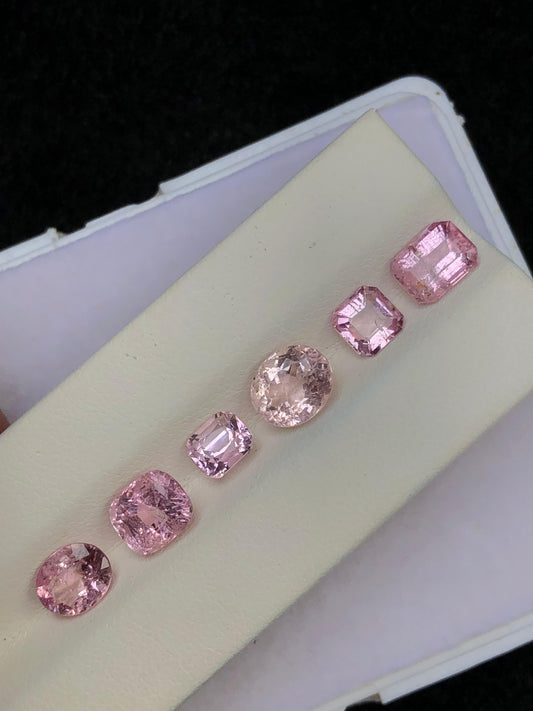 7.9 Carats Rare Pink Topaz Loose Gems - Cushion Cut, Emerald Cut, Oval