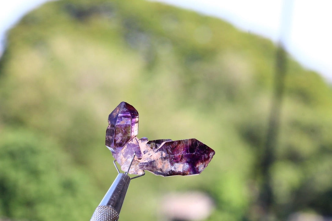 8.26 Grams Rare Super 7 Amethyst Enhydro Quartz Crystal