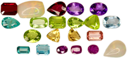 37 carats Mixed Loose Stones Kashmir Sapphires Aqua Peridots Apatite Opals Garnets Citrine Tourmaline Amethyst