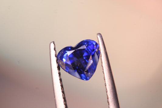 0.89 carats Heart Shape Ceylon Blue Sapphire