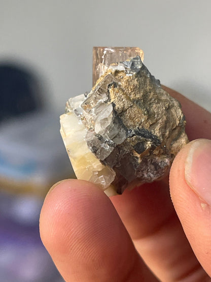 Rare Golden Katlang Topaz Crystal on Metrix , Pakistan