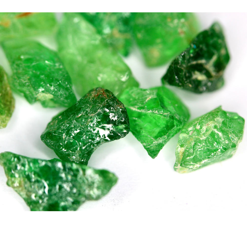 Tsavorite 39 carats Natural Facet Grade Raw Tsavorite Green Garnets for Faceting ...