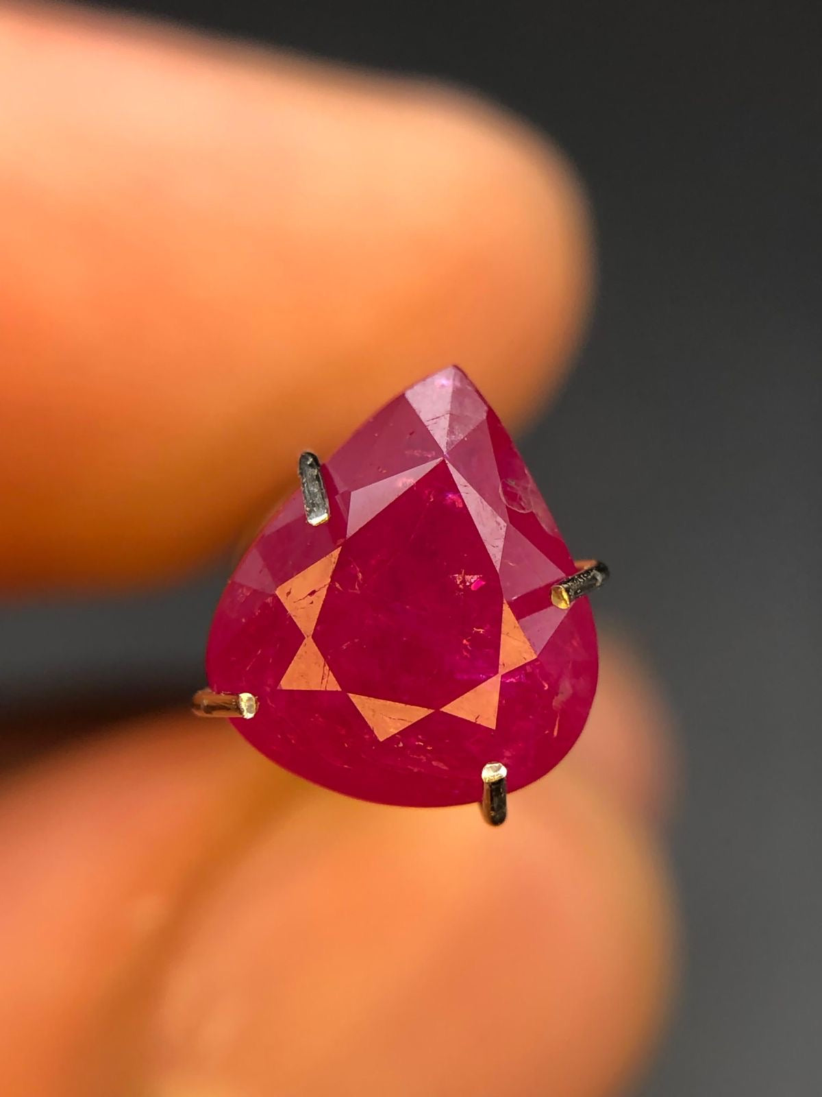 2.59 carats Pear Shape Myanmar Reddish Pink Ruby