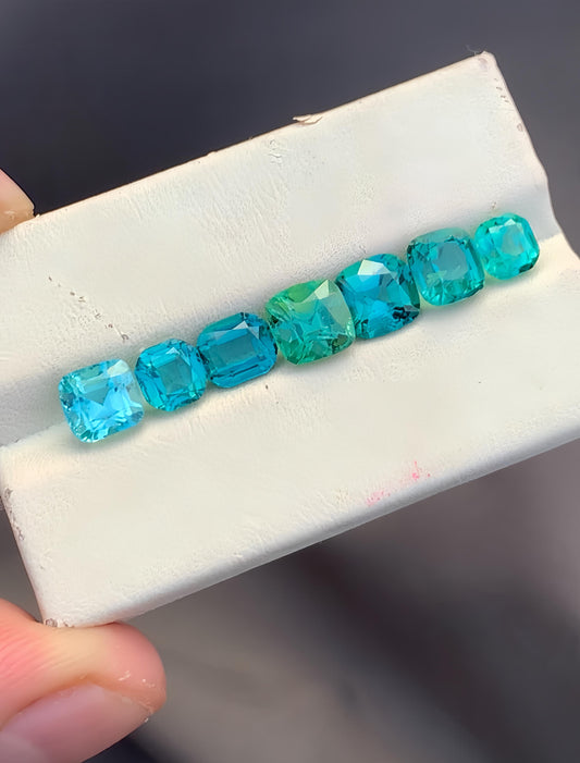 8.8 carats Cushion Rare Neon Blue Tourmaline | Paraiba Like Tourmaline