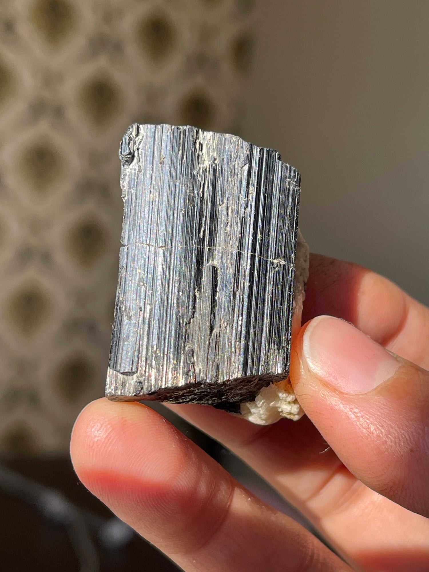 34.5 Grams Black Tourmaline on Feldspar