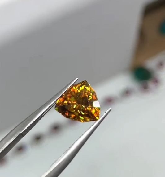 1.95 carats Triangular Natural yellow Sphene / Titanite Loose Stone