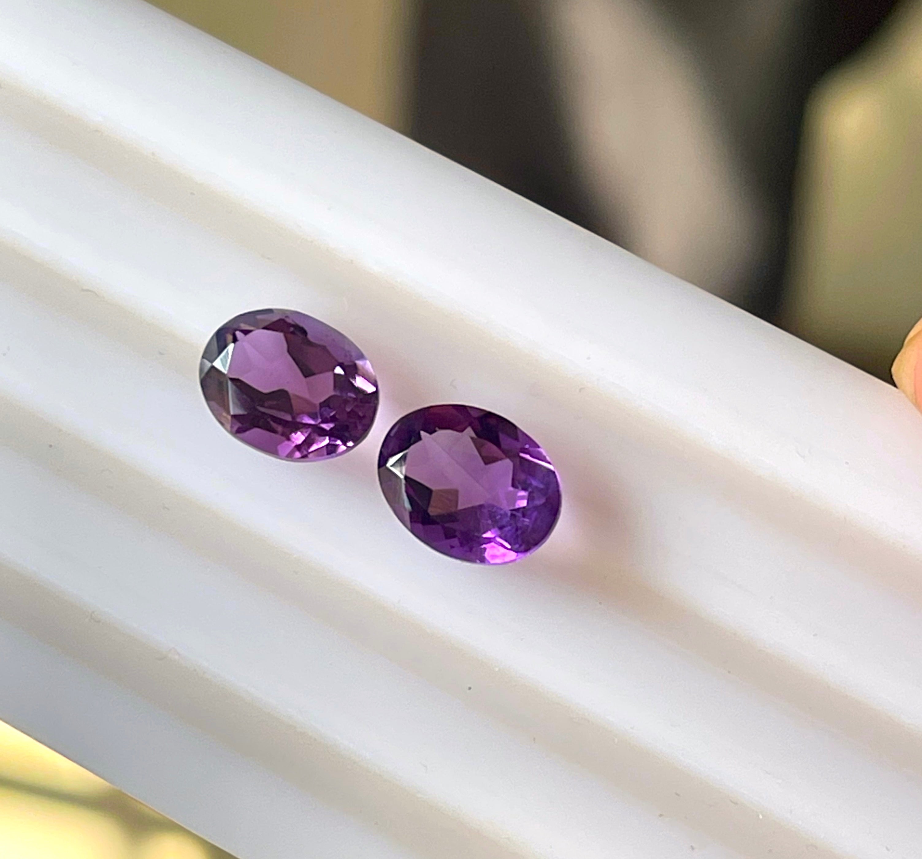 23 Carat 20.2x14.9 MM AAA Grade Natural Purple Faceted Amethyst Fancy store Shape Pair For Earrings Pendant, Top Color Amethyst Pair For Jewelry