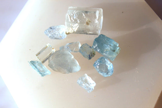 Faceting Rough Gems - Blue Aquamarine for sale