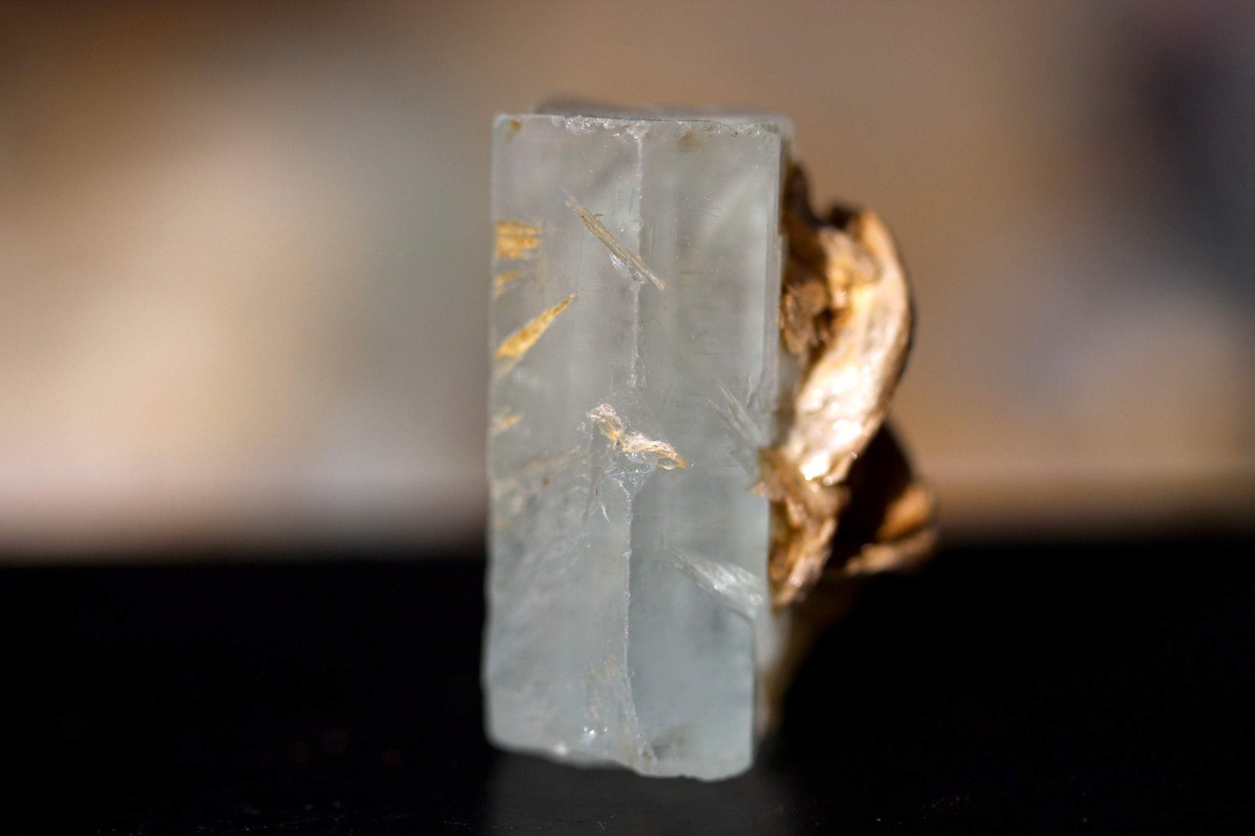 Aquamarine Crystal on Mica - Mineral Specimen