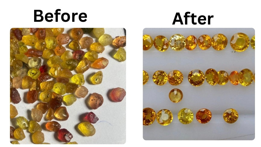 700 carats Yellow Sapphires Faceting Rough Stones Deal