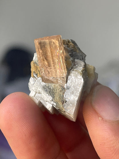 Rare Golden Katlang Topaz Crystal on Metrix , Pakistan