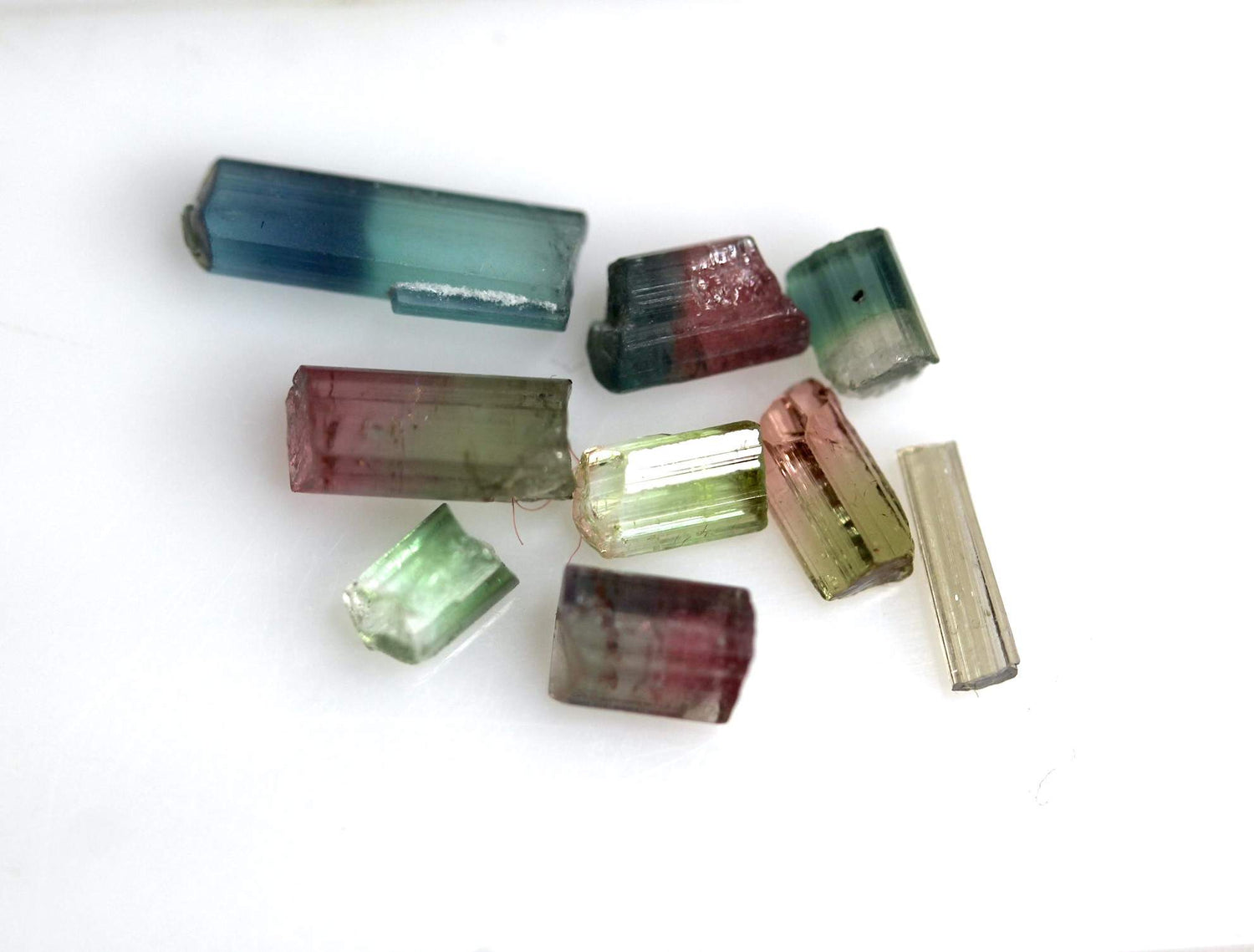 7.8 carats Bi Color Tourmaline Rough Crystals