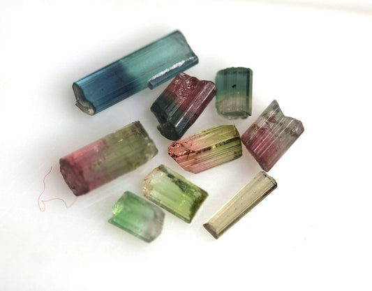 7.8 carats Bi Color Tourmaline Rough Crystals