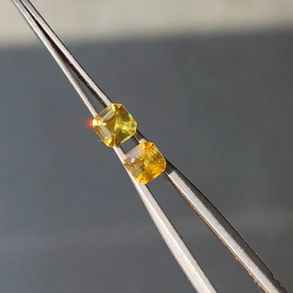 Buy 0.55 carats Natural Cushion cut Yellow Sphene Pair