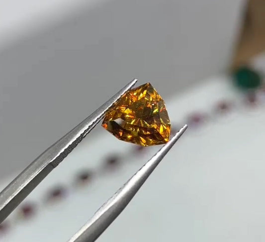 1.95 carats Triangular Natural yellow Sphene / Titanite Loose Stone