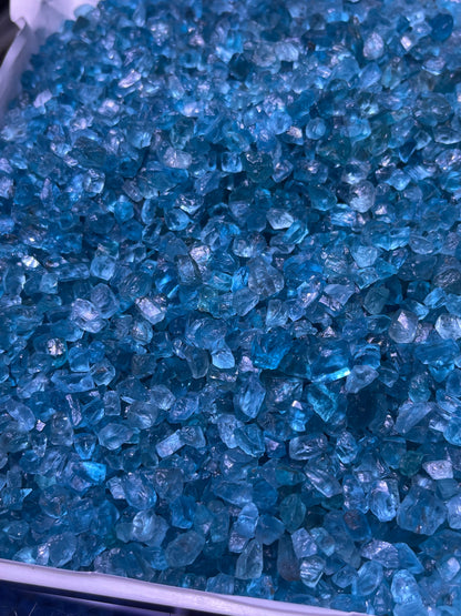 50 grams Facet Grade Raw Blue Apatite Stones for Cutting
