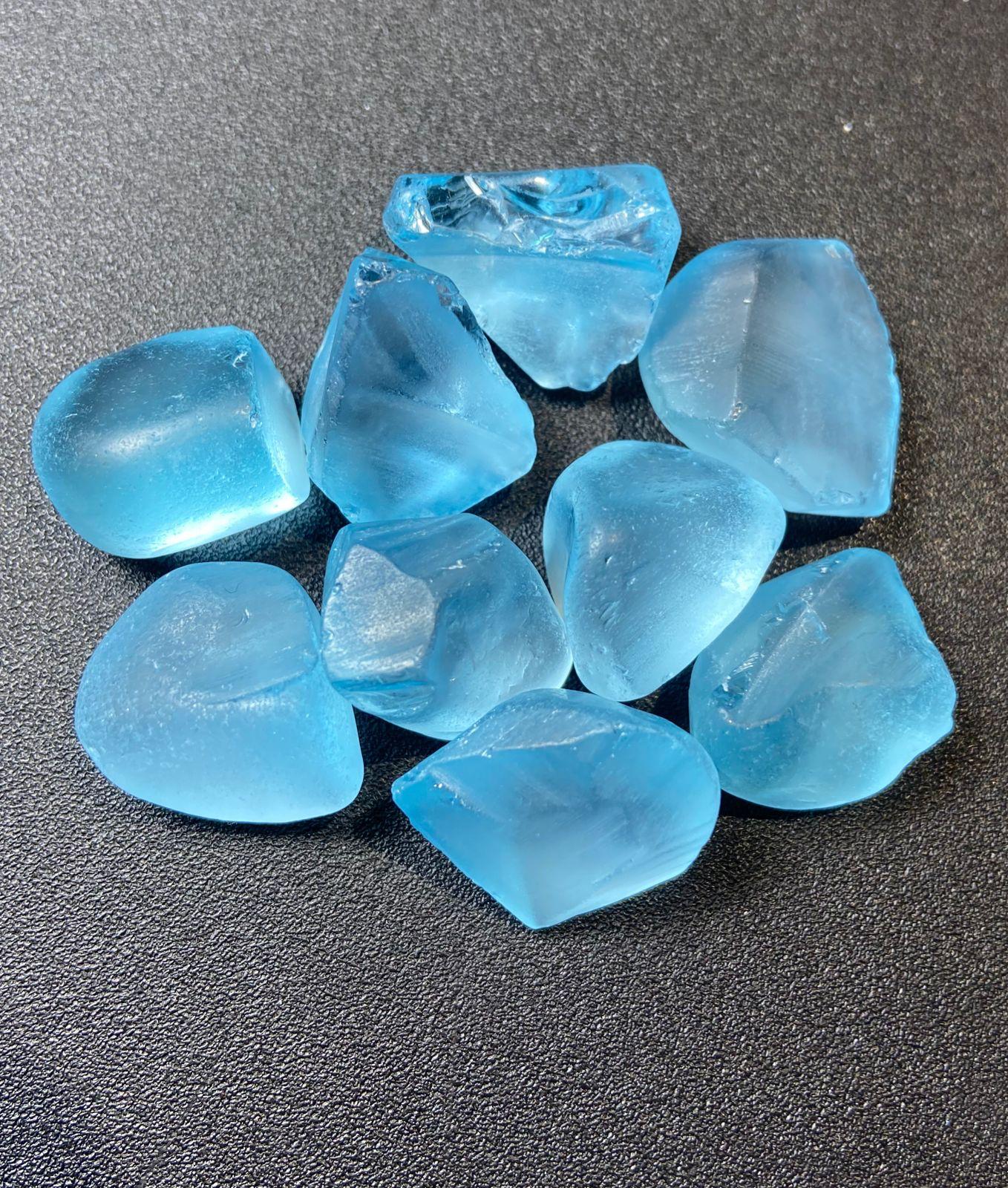 50.70 Grams Swiss Blue Raw Topaz for Faceting