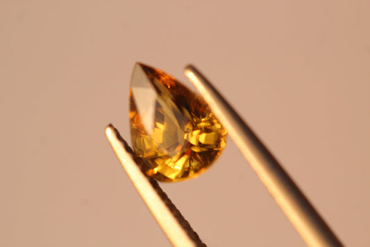 1.09 carats Pear Rare Natural Yellow Chrysoberyl