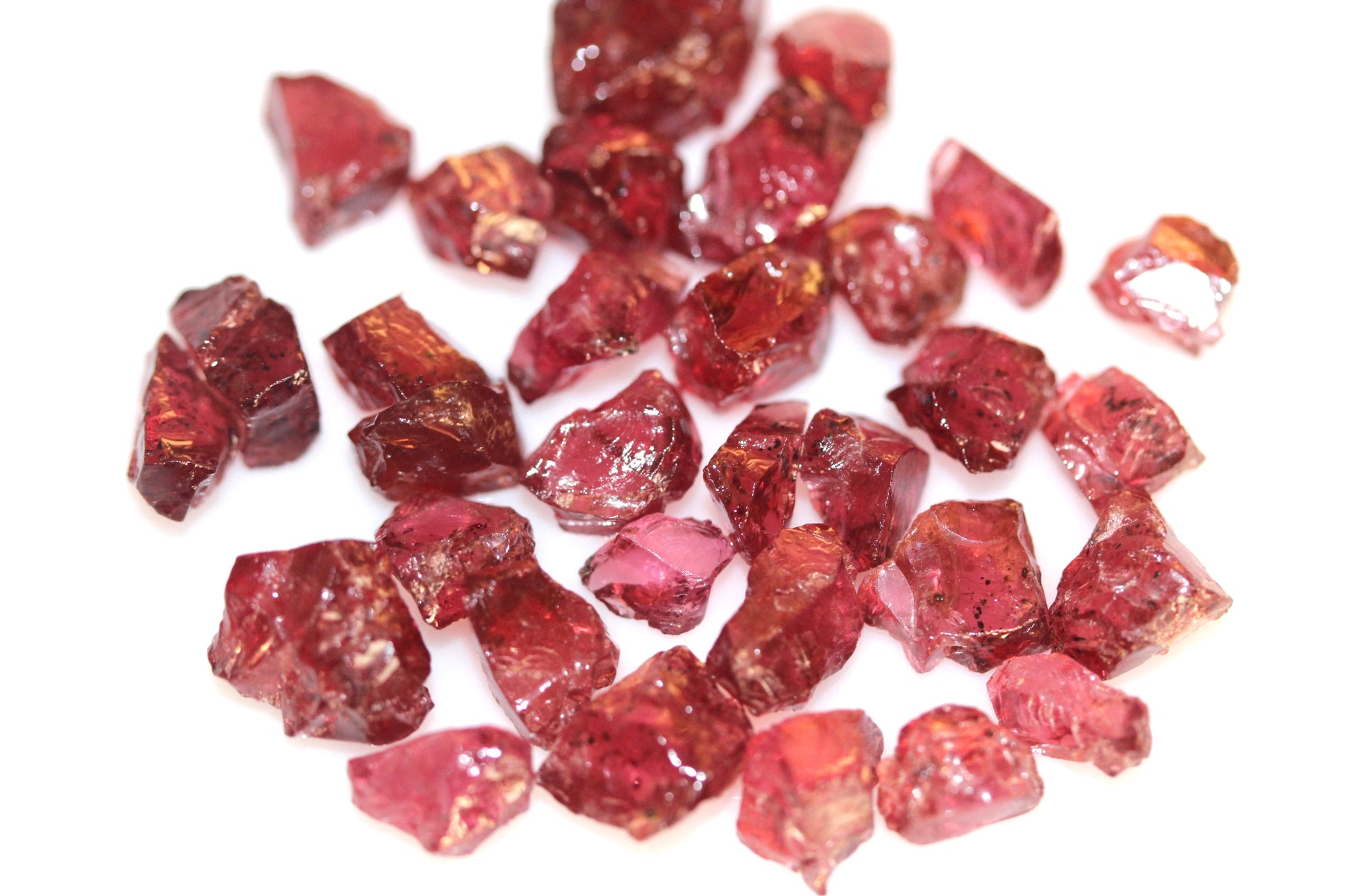 Rough Rhodolite Garnets for Faceting