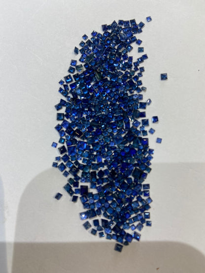 Design your jewelry with princes cut blue sapphires melee size